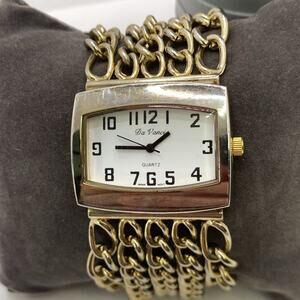 Da Vanci Vintage Gold Chain Quartz Watch New Battery